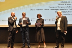 Cerimonia di Premiazione. Da sinistra Gabriele genuino, Francesco Bizzarri, Lorenza Indovina e Fabrizio Grosoli