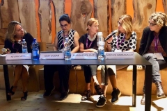 Panel "Professionalità, Talenti, Networking "Anche" al Femminile. Per una Democratizzazione dell'Audiovisivo Oltre il Genere. Da sinistra Cinzia Masòtina, Nevina Satta, Kissy Dugan, Margherita Chiti, Matilde Barbagallo