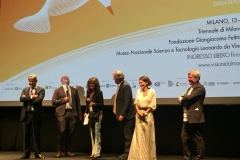Cerimonia di Apertura_Da sinistra Francesco Bizzarri, Cam Christiansen (regista di Wall), Anna Ribotta (interprete), David Hare (interprete del film), Lorenza Indovina e Fabrizio Grosoli