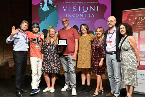Marco Allena, Francesco Bizzarri, Cinzia Masòtina, Pnina Halfon Lang, direttrice di CoPro, e i vincitori del concorso Progetti