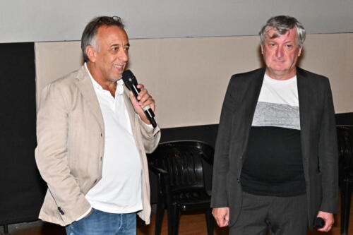 Fabrizio Grosoli, comitato selezione Festival, e Dario Barone, distributore di "With this breath I fly"