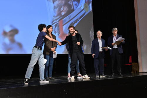 Francesco Bizzarri, Maurizio Nichetti, and student jurors 