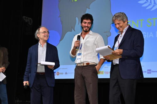 Menzione speciale concorso italiano della giuria studenti a "Rent Strike bolognina", Michael Petrolini, Francesco Bizzarri e Maurizio Nichetti