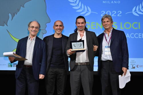 Rai Cinema Award to "Genius Loci", Matteo Faccenda, Francesco Bizzarri, Maurizio Nichetti and Gabriele Genuino, head of the Rai Cinema Documentary area