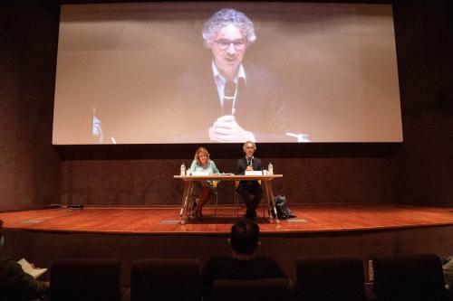 Senatore Francesco Verducci con Cinzia Masòtina durante il Panel