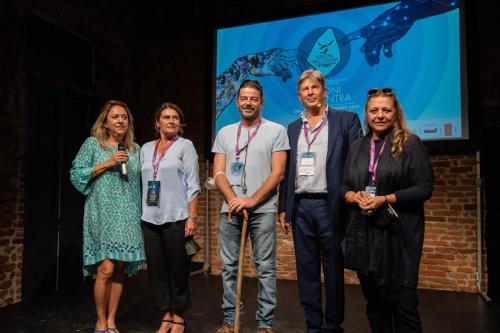 The winners of the La Compagnia Cinema Award with Francesco Bizzarri, Cinzia Masòtina and Germana Bianco