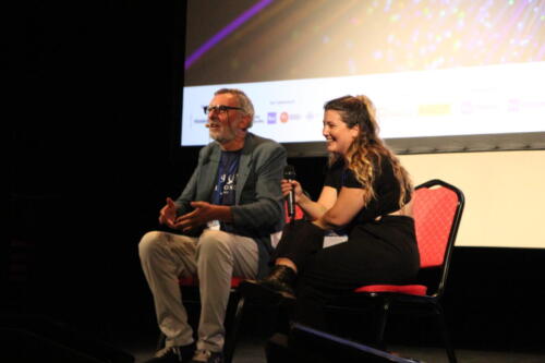 Alessandro Arangio Ruiz and Chiara Stravato, director of The Giants' Field