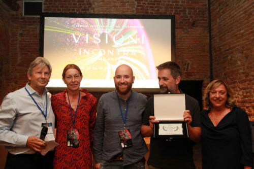 Francesco Bizzarri, Michaela Guenzi, Gabriele Veronesi and Luca Bedini, director and producer of the project @Italian Girl - Story of Saman Abbas, winner of the Best Documentary Project Award 2023, and Cinzia Masòtina