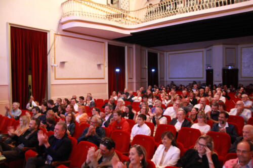 The audience in the auditorium during the screening of Dino Meneghin. Story of a legend, Dino Meneghin 