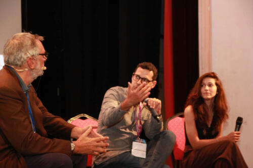 Alessandro Arangio Ruiz, Patrik Soergel, regista di Missione Asclepios, e una delle protagoniste del film