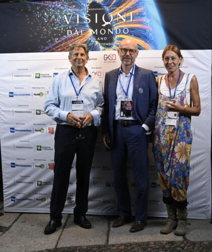 Francesco Bizzarri, Marco Allena, presidente di Lombardia Film Commission, e Michaela Guenzi