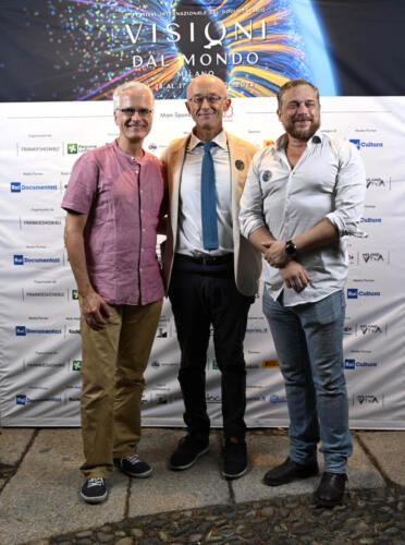 Bjorn Jensen, responsabile associazione documentaristi tedeschi, Fabrizio Zappi, direttore Dipartimento RAI Documentari,e Andy Alesik, produttore esecutivo di Batelion